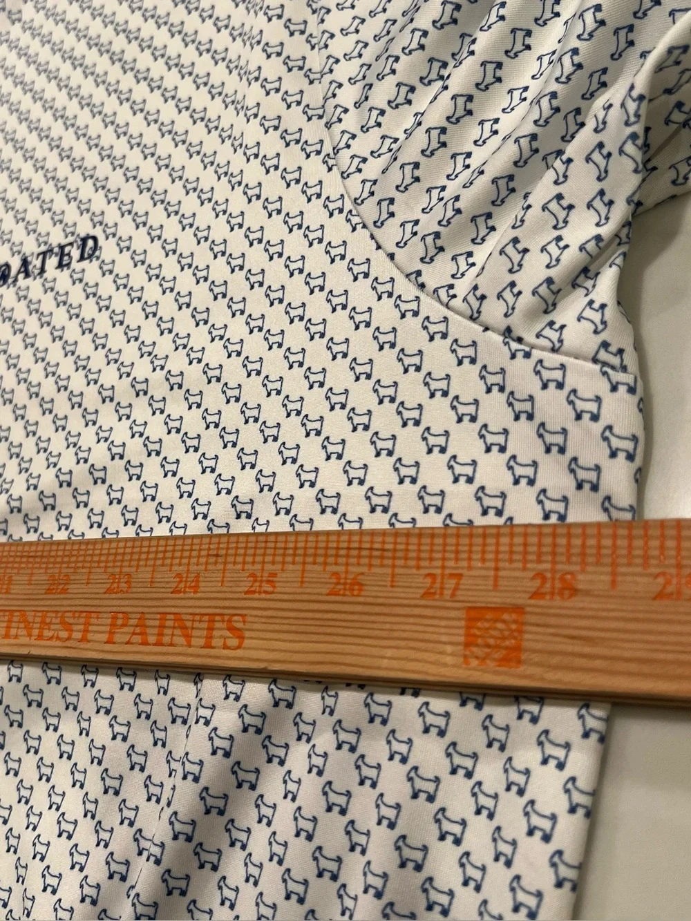 Goated Mens White and Blue All Over Goat Print Short Sleeve Performance Polo 3XL